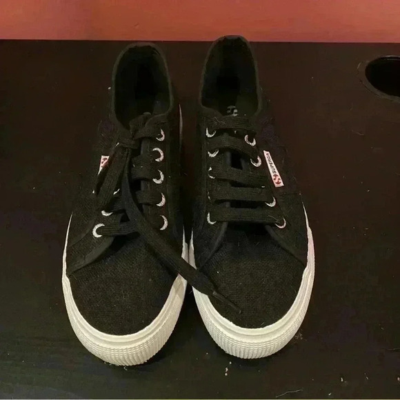 Superga Platform Sneaker Black - Picture 1 of 10
